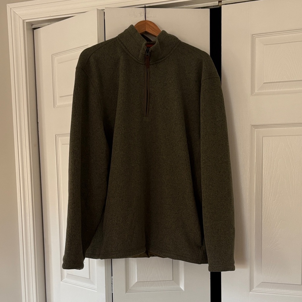 Faherty Men's Olive Green Zip-Up fleece